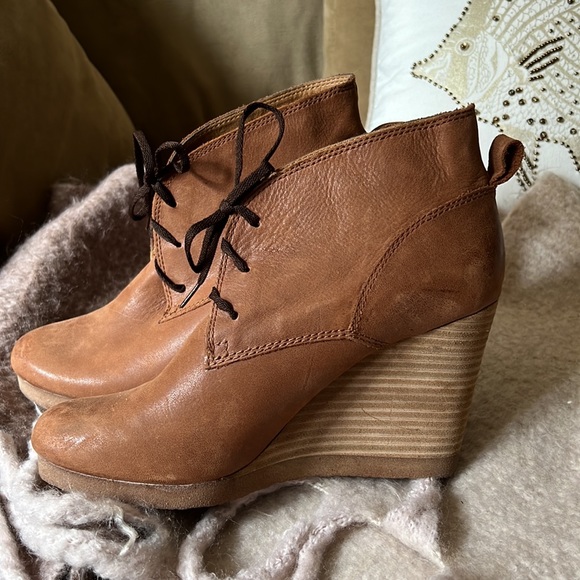 Lucky Brand lace up wedge booties. - Picture 9 of 15